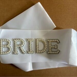 BRIDE  Sash - White